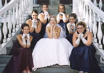 Bridesmaids on Stairs