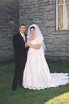 Bride and Groom in Front of church